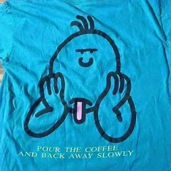 Vintage Pour The Coffee And Back Away Slowly Sleep Nightie T-Shirt One Size - Picture 3 of 8